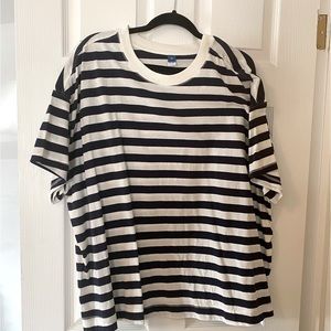 White and Navy Striped Tee